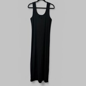 Lauren Ralph Lauren Vintage 100% Cotton Black Sleeveless Maxi Tank Dress